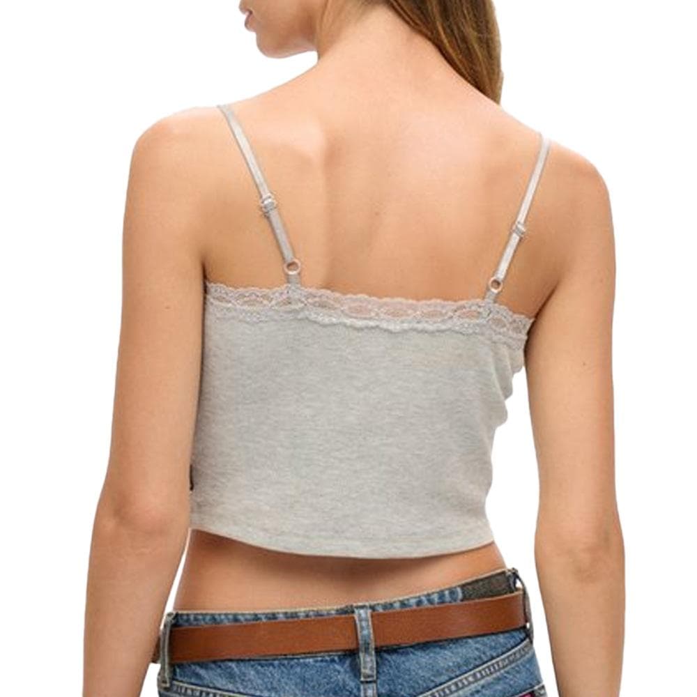 Top Gris Femme Superdry Vintage Lace Cami 2