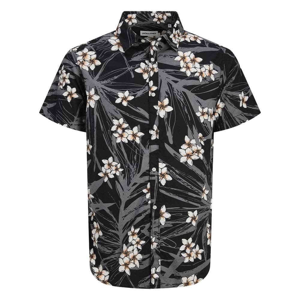 Chemise Noir à Motifs Garçon Jack & Jones Hawaii 3