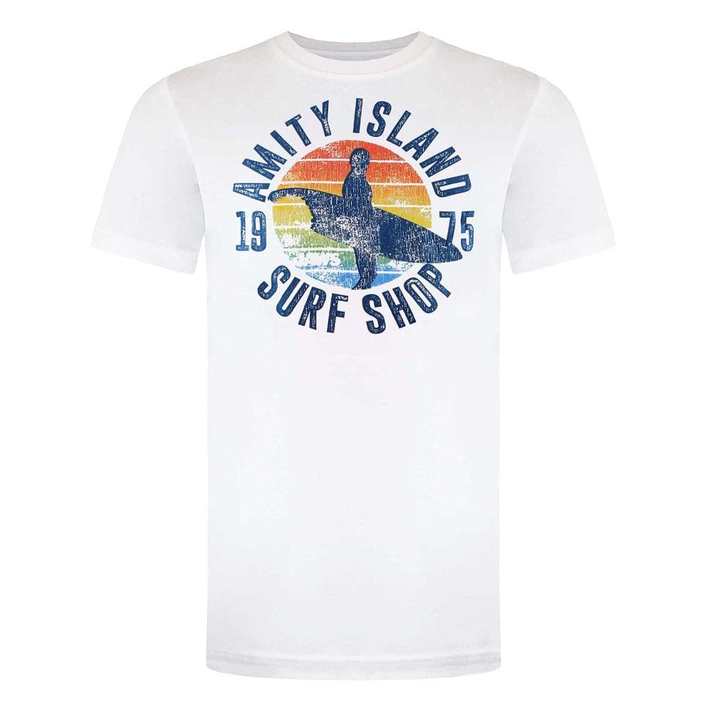 T-Shirt Blanc Homme Jaws Amity Surf Shop 1