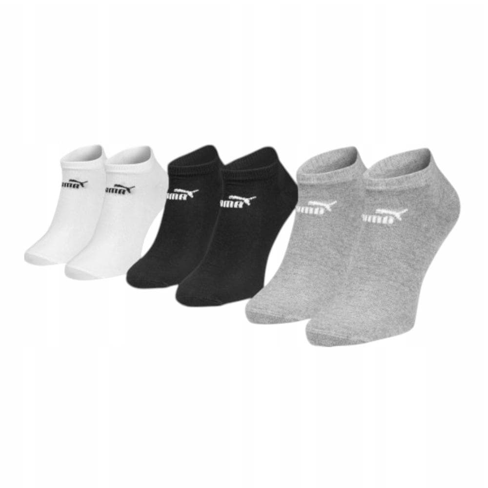 X3 Paires de Chaussettes Gris/Noir/Blanc Homme Puma Elements Plain 1