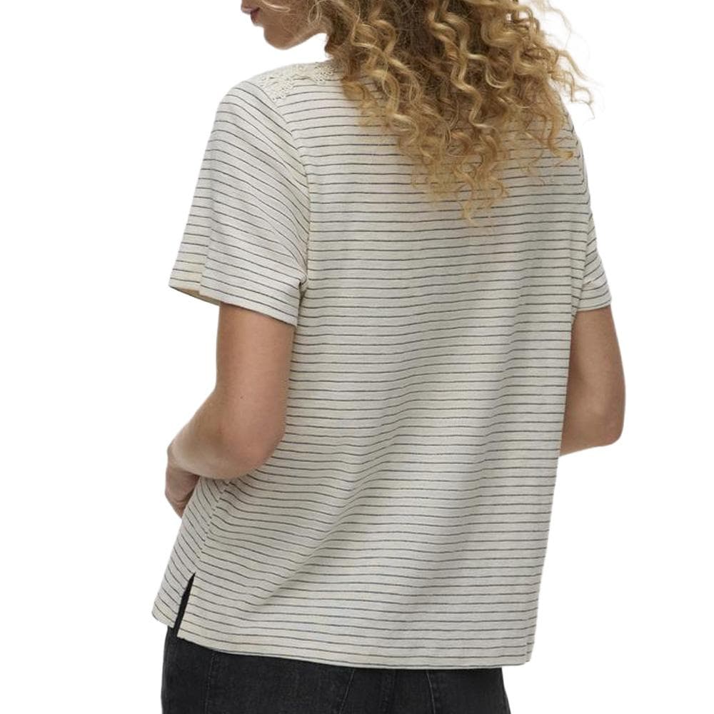 T-Shirt Blanc/Marine Femme Vero Moda Karoline 2