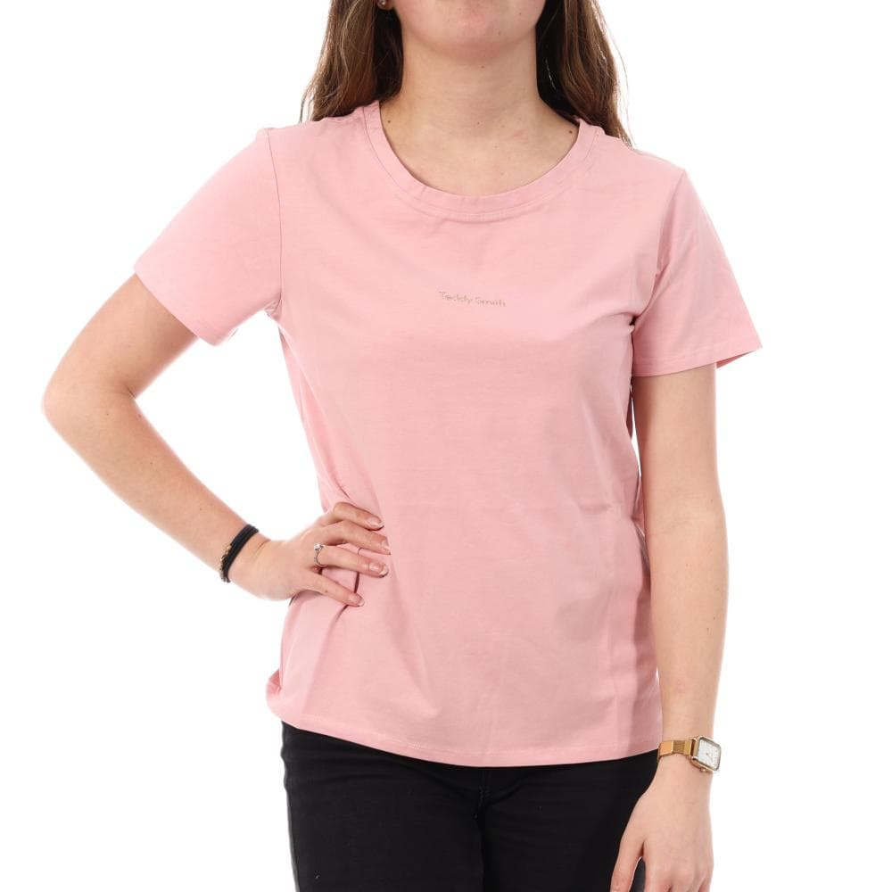 T-Shirt Rose Femme Teddy Smith Ribelle 1