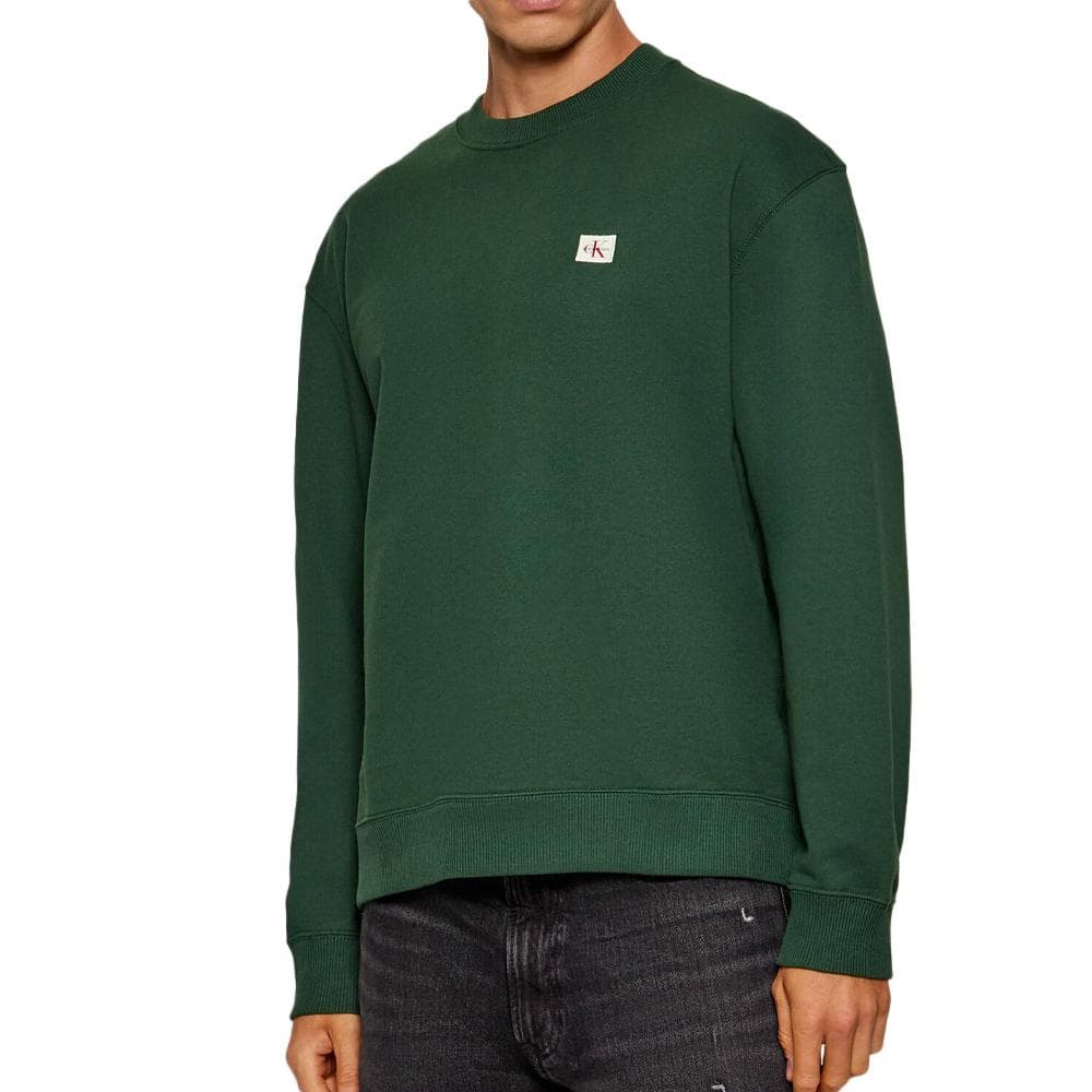 Sweat Vert Homme Calvin Klein Jeans 350 Terry Badge 1