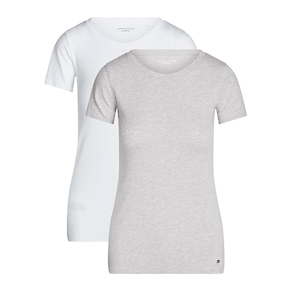 Lot de 2 T-shirts Blanc/Gris Femme Tommy Hilfiger Sky 1