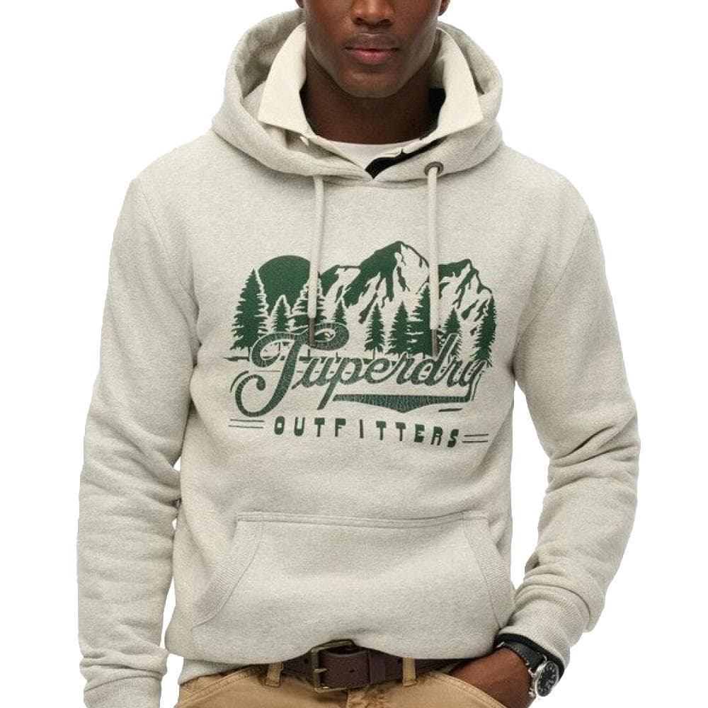 Sweat Gris Chiné/Vert Homme Superdry Outfitters 1