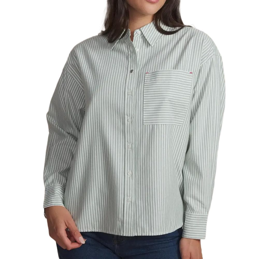 Chemise Rayures Vert Femme TBS Oxygene 1