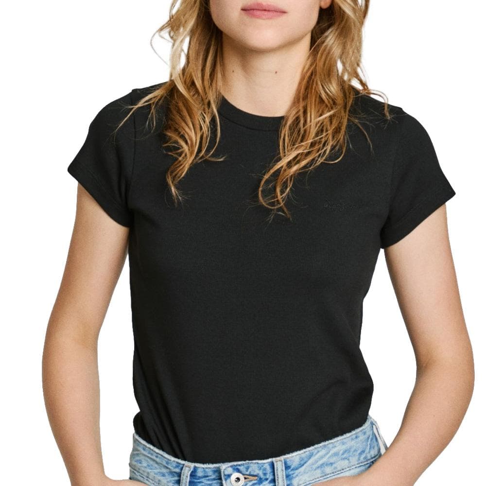 T-Shirt Noir Femme Pepe jeans PL506037 1