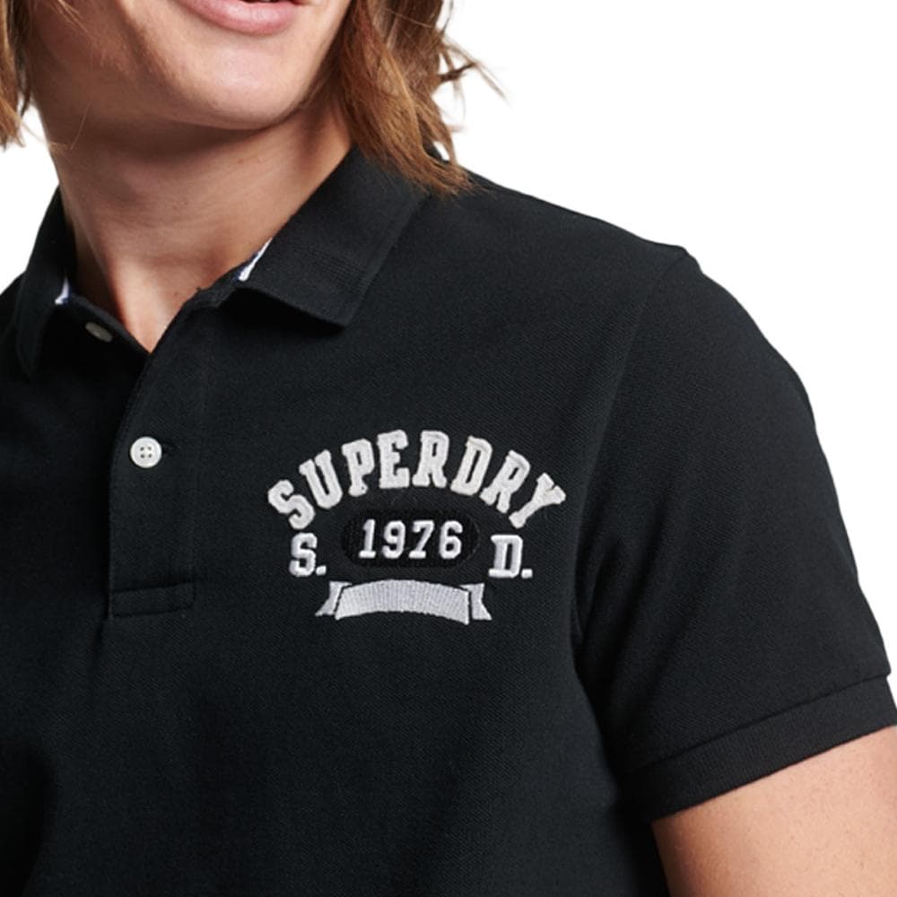 Polo Noir Homme Superdry Vintage Superstate 2