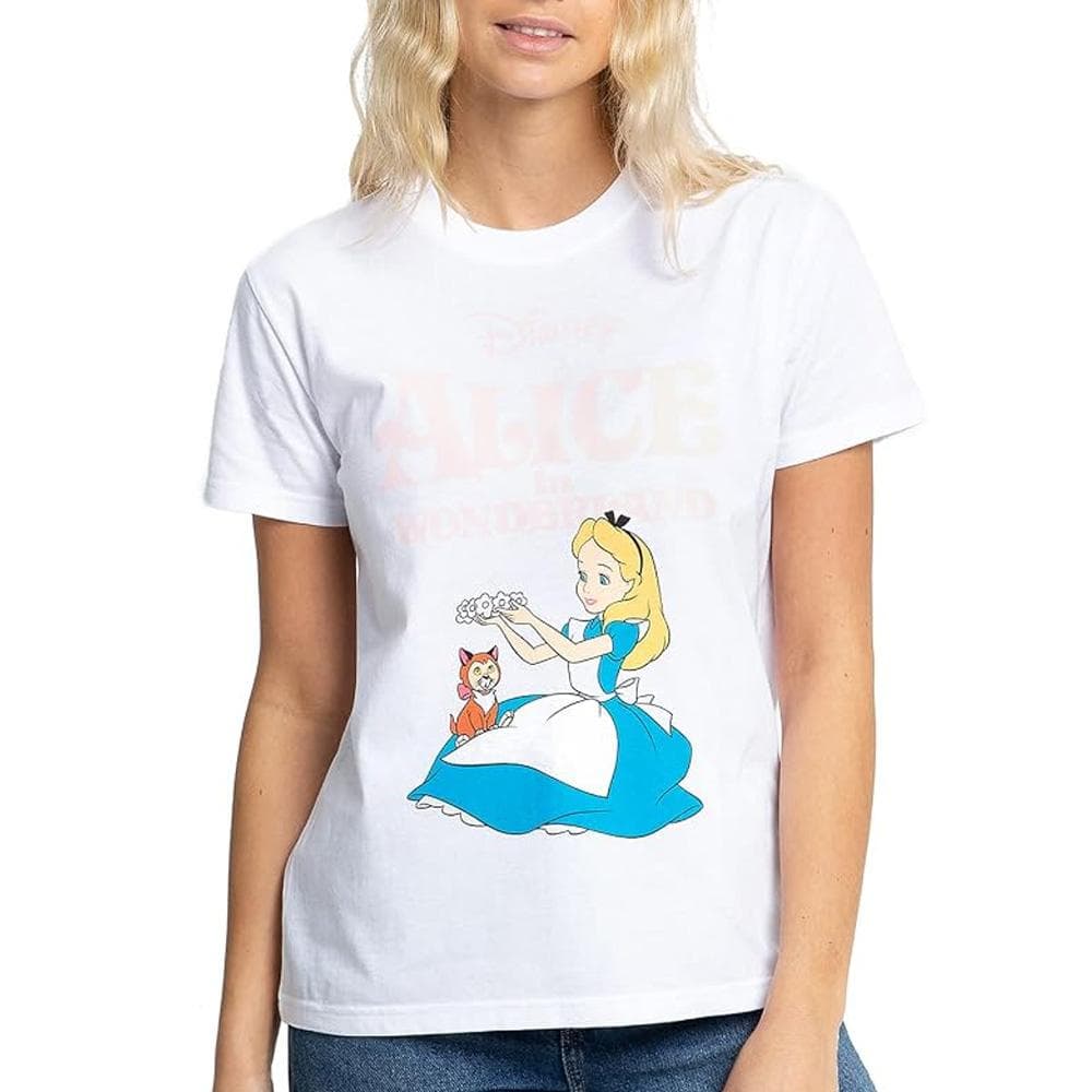 T-Shirt Blanc Femme Disney Alice Spring Classic 1