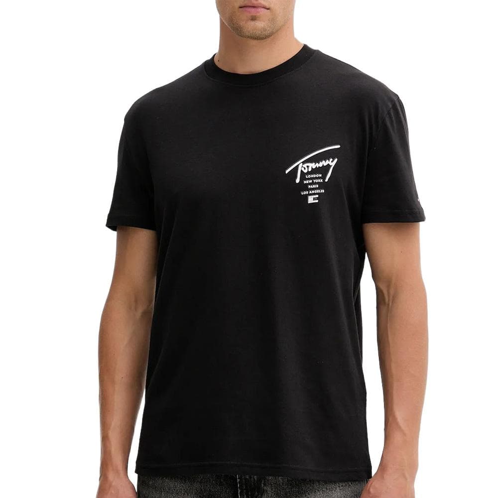 T-shirt Noir Homme Tommy Hilfiger Tjm Reg Sign City 1