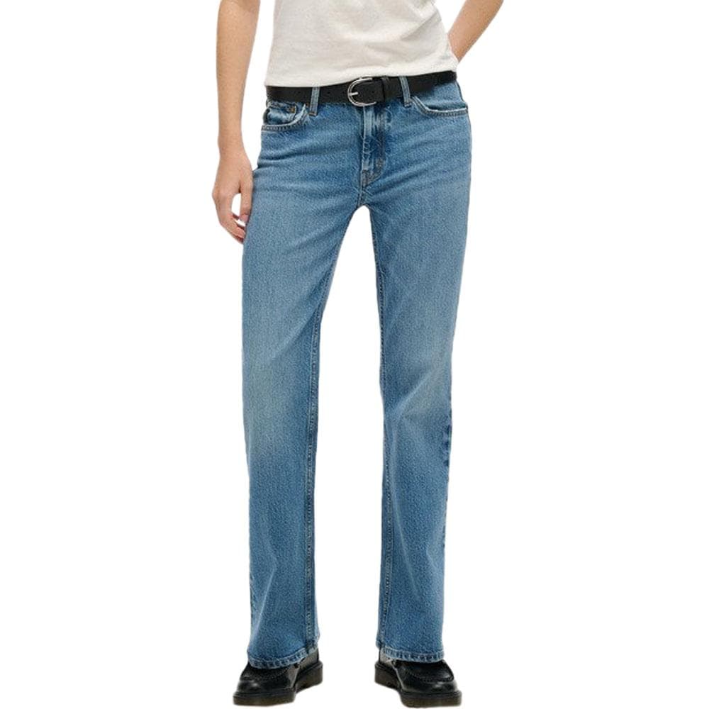 Jean Droit Bleu Femme Superdry Vintage Rise Slim Flare 1
