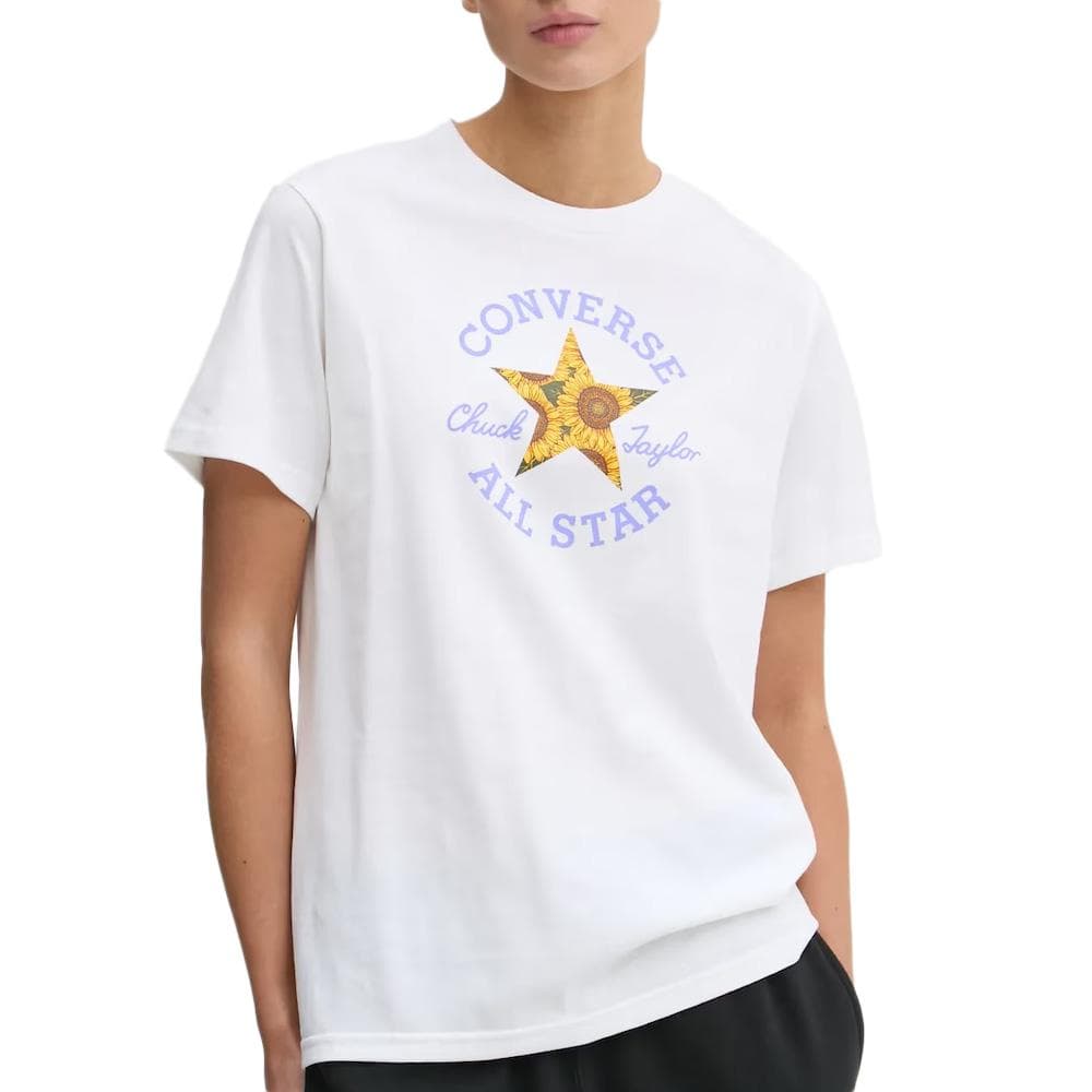 T-shirt Blanc Femme Converse Florals 1