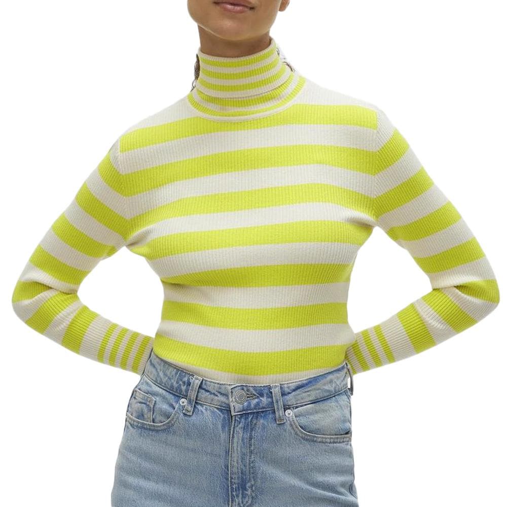 Pull Vert/Ecru Femme Vero Moda Maxine 1