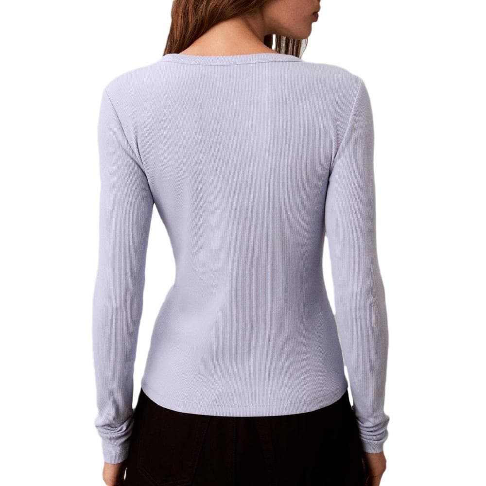 T-Shirt Manches Longues Mauve Femme Calvin Klein Jeans Label 2