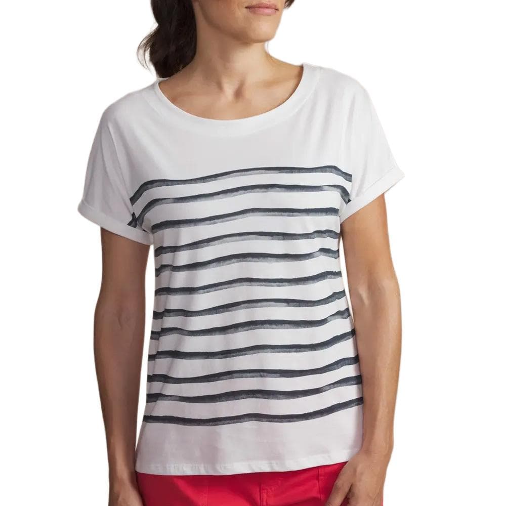T-Shirt Blanc/Marine Femme TBS OXANATEE 1