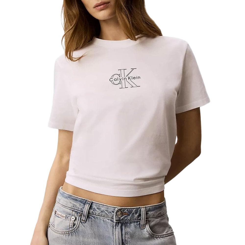 T-Shirt Blanc/Noir Femme Calvin Klein Jeans Classic 1