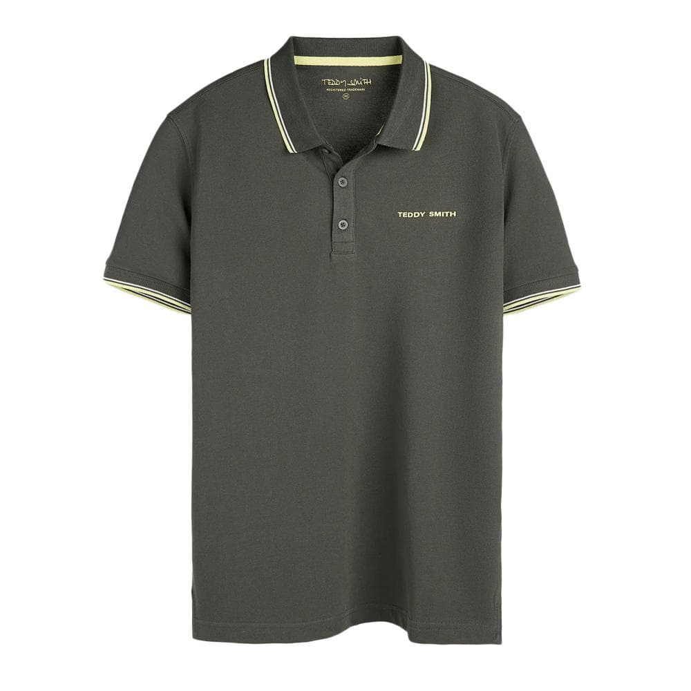Polo Kaki/Jaune Homme Teddy Smith Pasian 2 1
