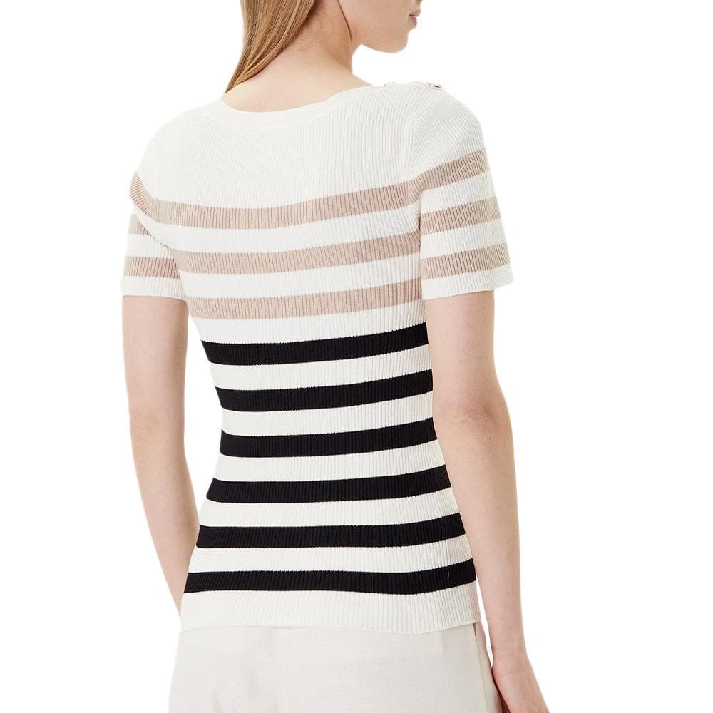 T-Shirt Blanc Femme Morgan Rayure 2