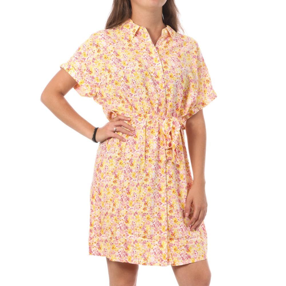 Robe Chemise Blanc/Jaune Femme Vero Moda Easy 1