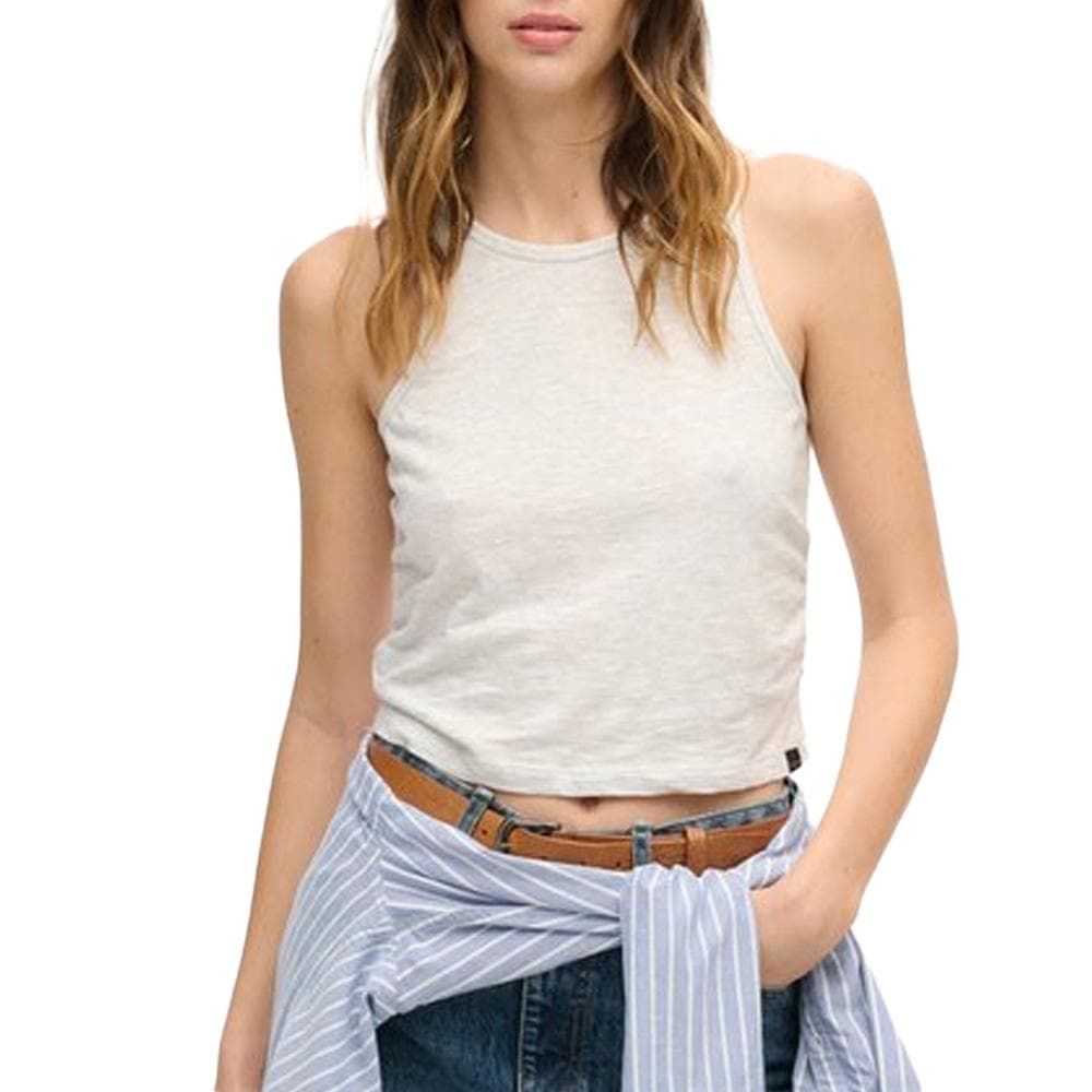 Débardeur Blanc Chiné Femme Superdry Superdry Ruched 1