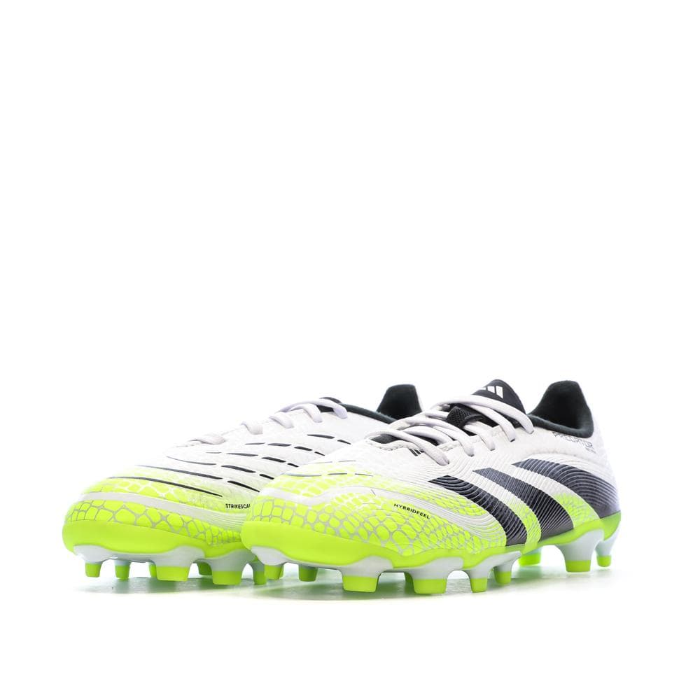 Chaussures de Foot Blanc/Noir/Jaune Junior Adidas Predator League MG 6