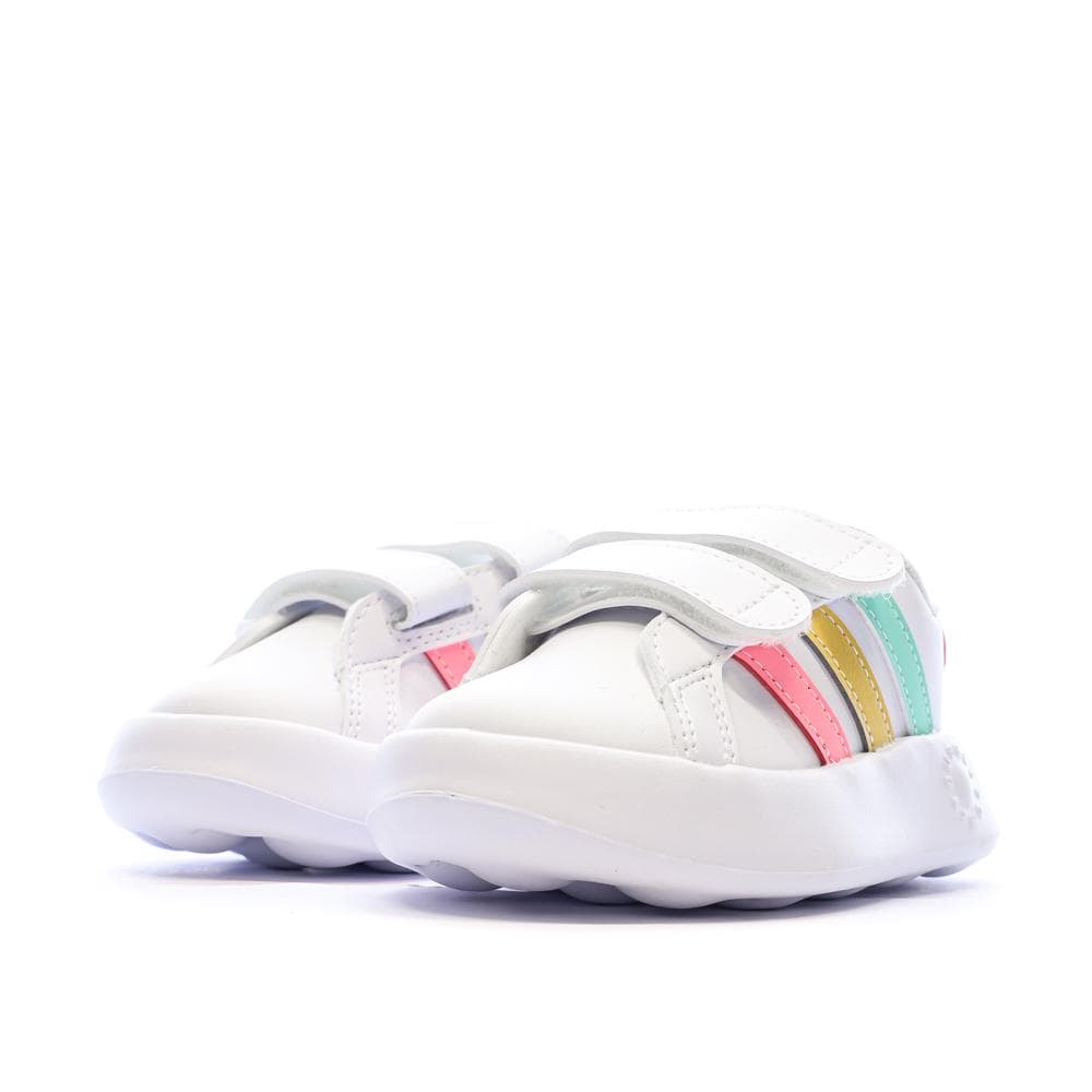 Baskets Blanches/Roses Fille Adidas Grand Court 2.0 6