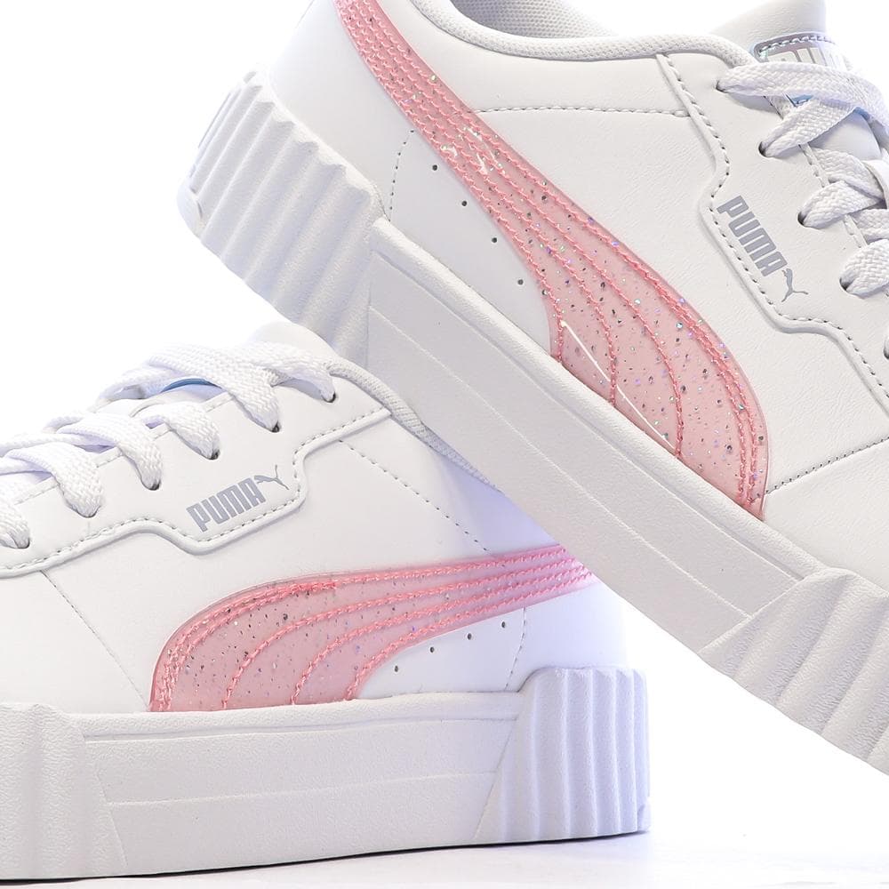 Baskets Blanc/Rose Femme Puma Carina 3.0 Blurry 7