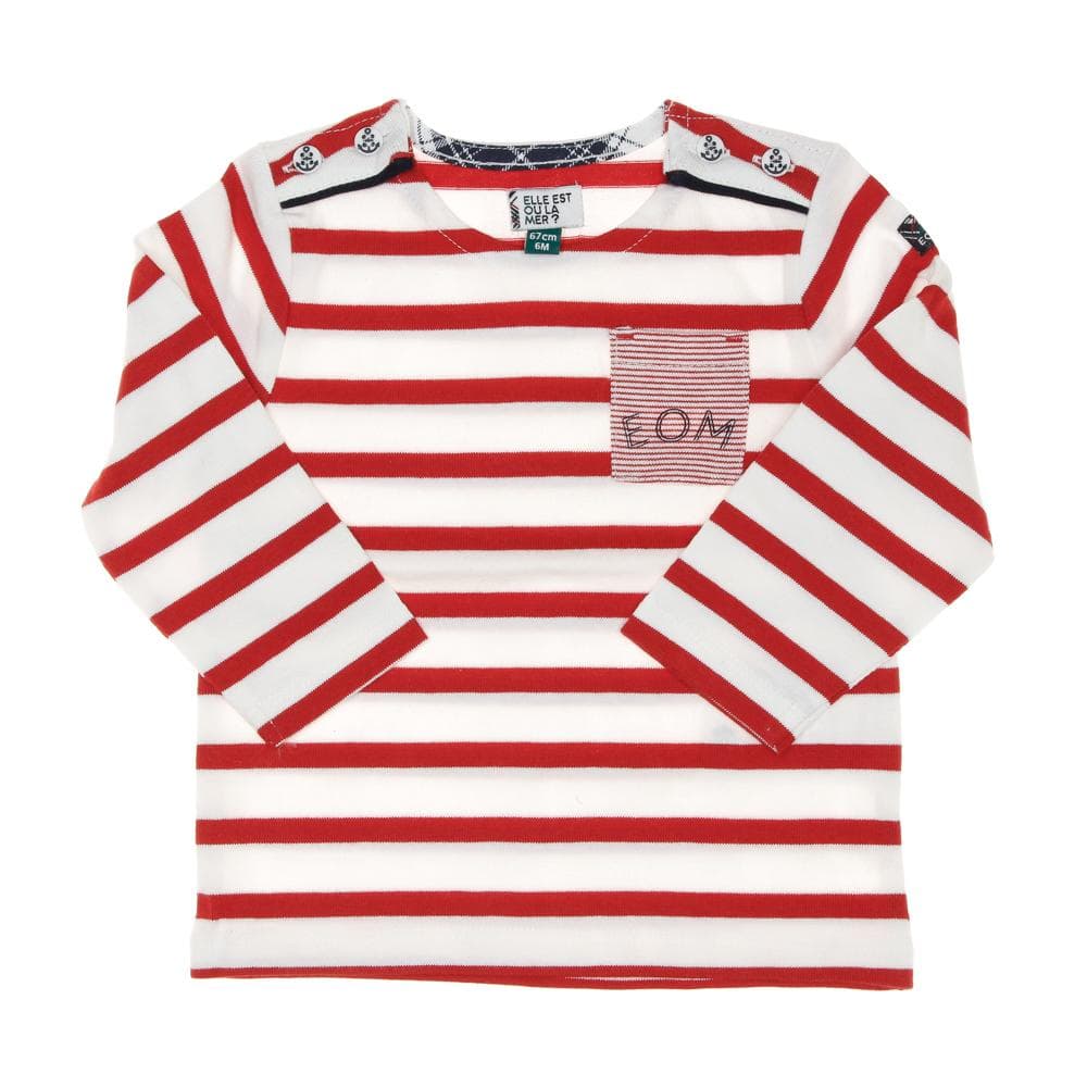 T-Shirt Blanc/Rouge Garçon EOMCorail 1