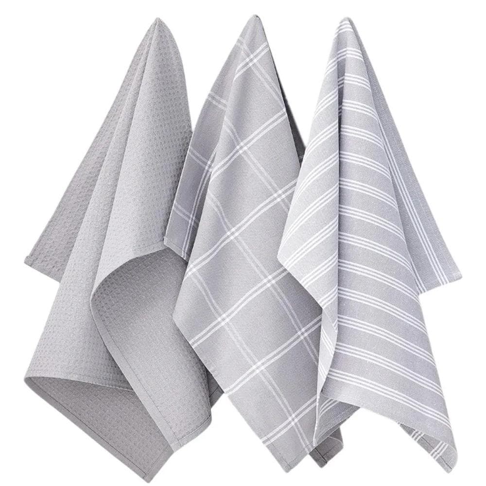 Lot De 3 Torchons Imprimé Gris Today Towels 1