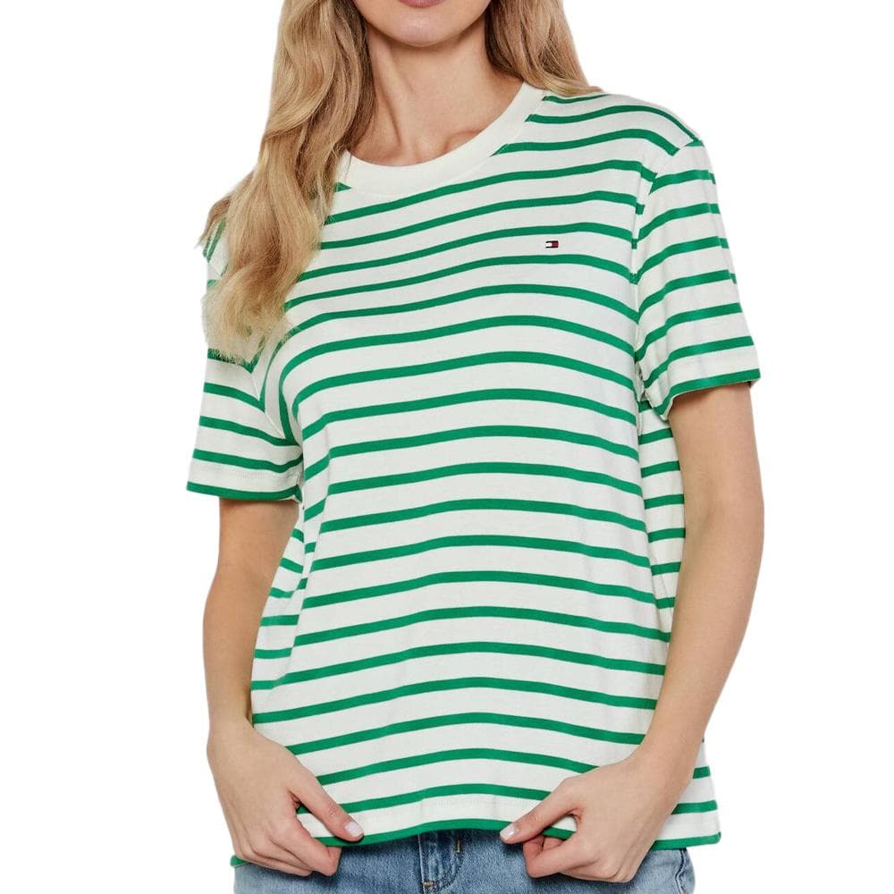 T-shirt Vert à Rayures Femme Tommy Hilfiger Rlx Modern Cody 1