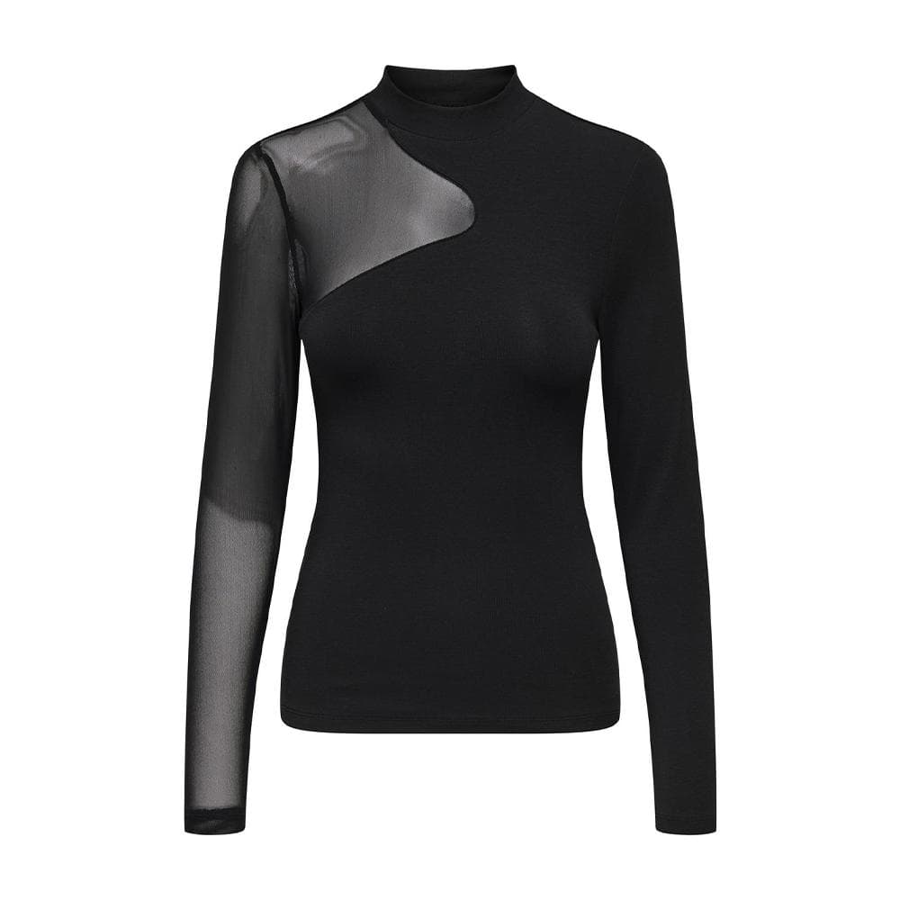 T-Shirt Noir Femme Only Mesh Mix 1