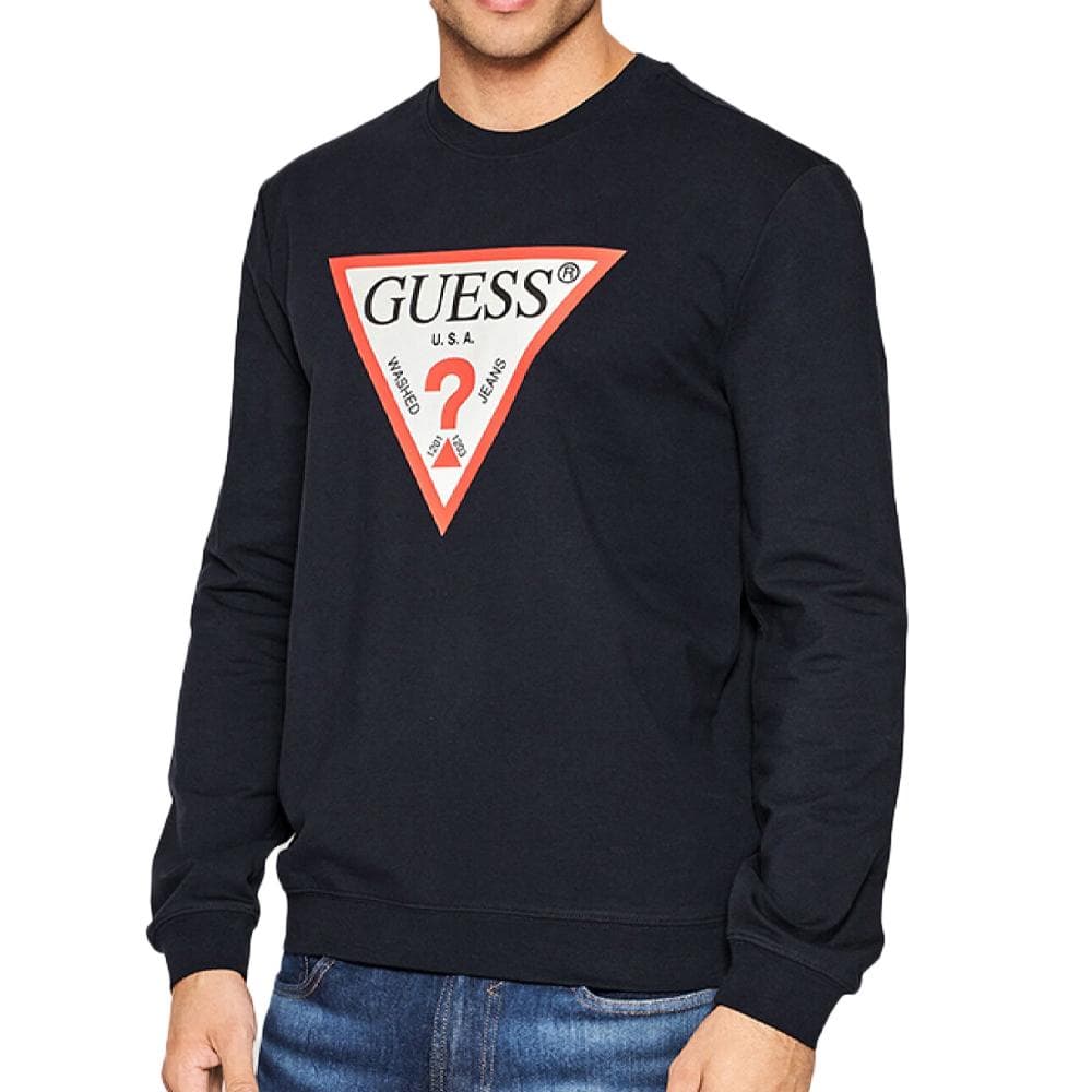 Sweat Marine Homme Guess Triangle Logo 1
