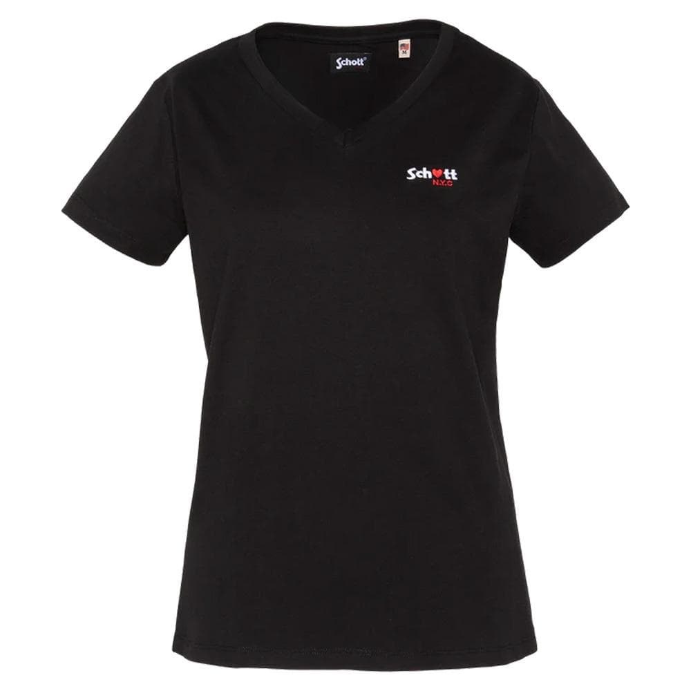 T-Shirt Noir Femme Schott TSBRODEDW 1