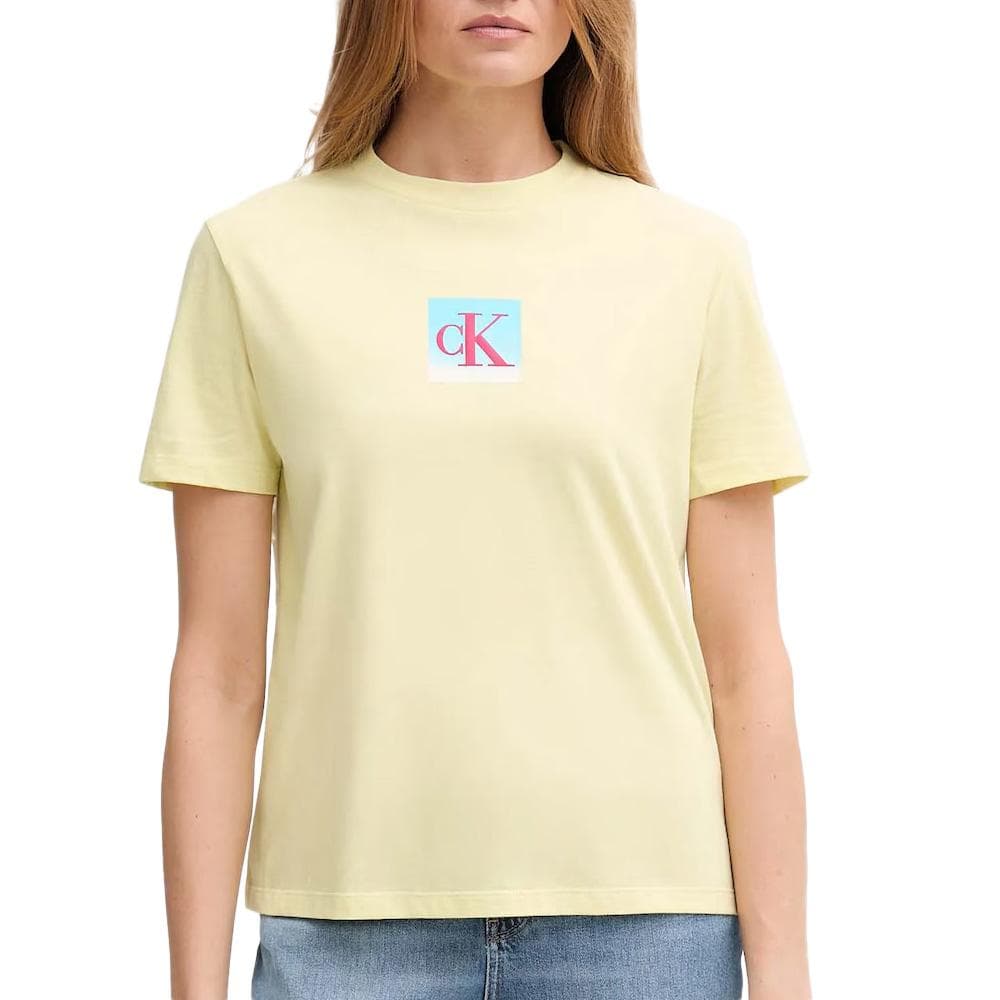 T-shirt Jaune Femme Calvin Klein Jeans Ss Classic 1