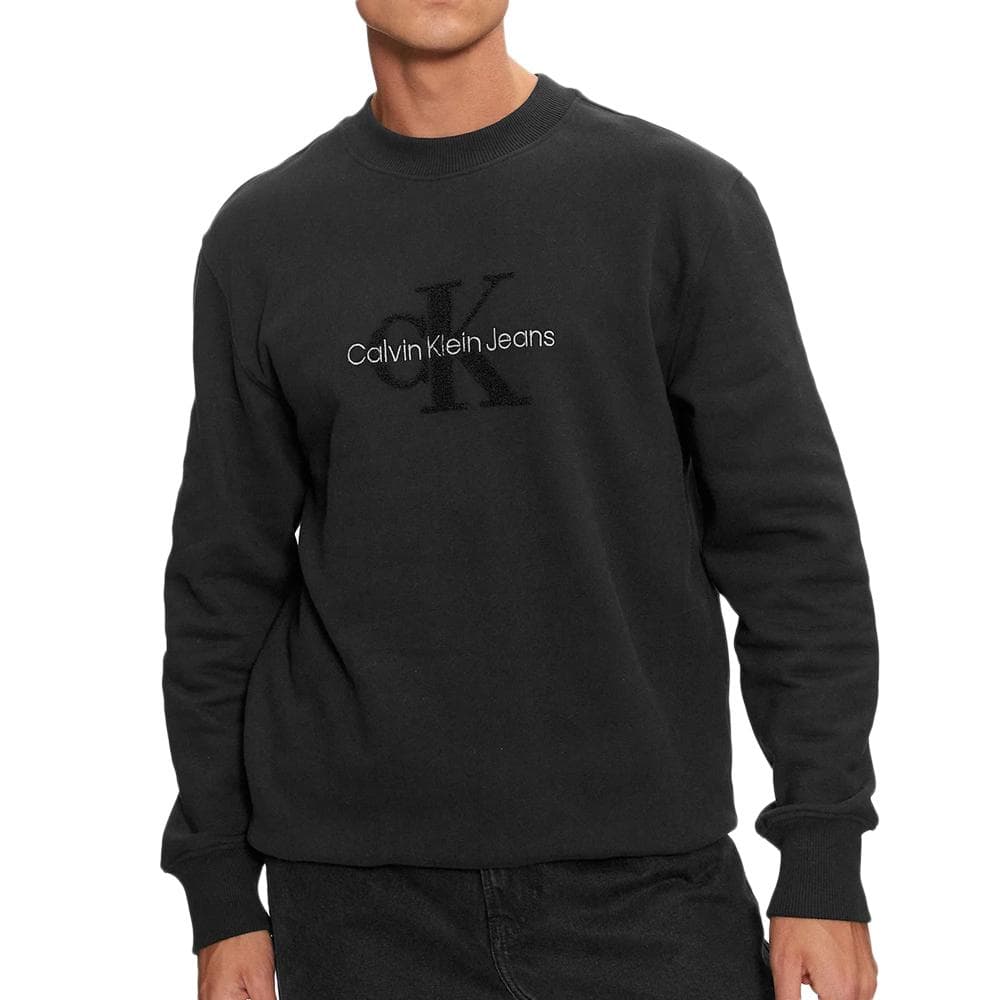Sweat Noir Homme Calvin Klein Jeans Chenille Monologo 1