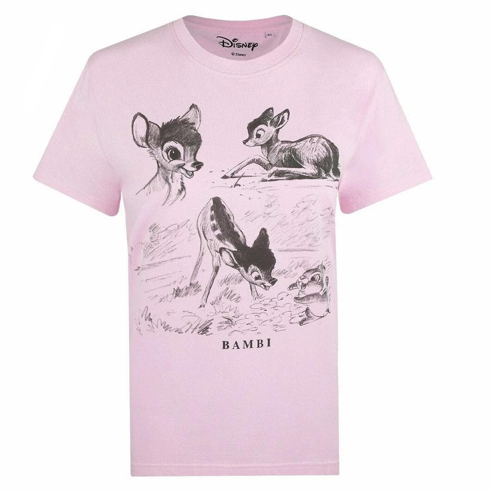 T-Shirt Rose Femme Disney Bambi & Thumper Nature 2