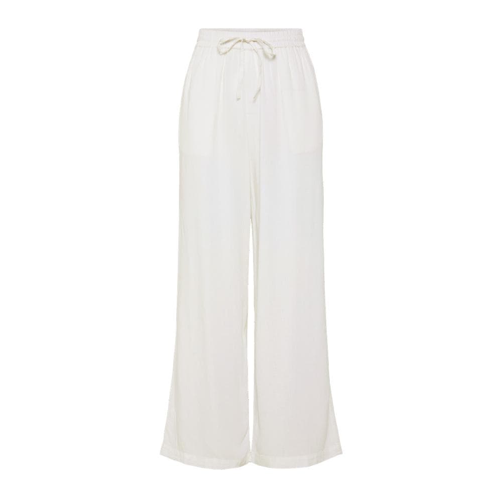 Pantalon fluide Blanc Femme Pieces Wide 2