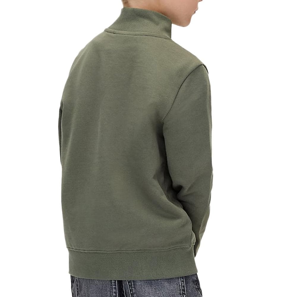 Pull 1/4 de Zip Vert Garçon Calvin Klein Jeans Chest 2