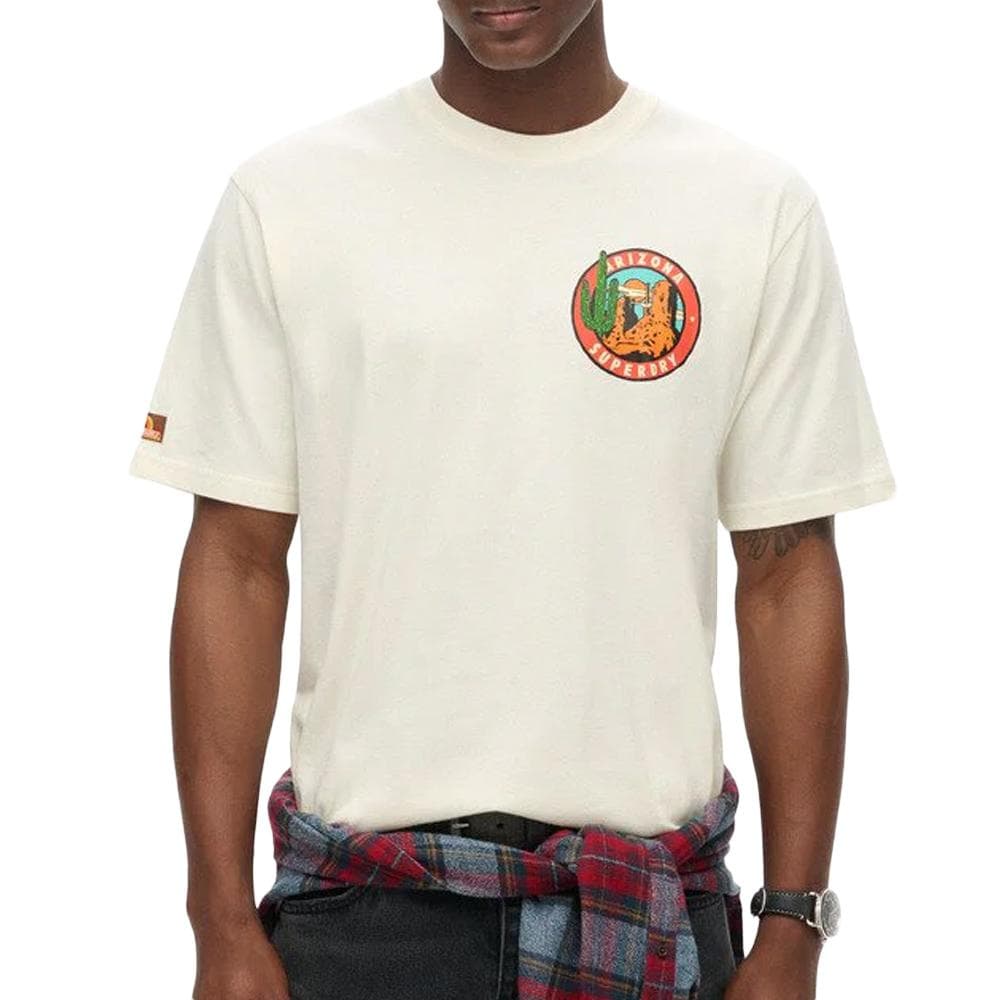 T-shirt Beige Homme Superdry Travel Postcard 1
