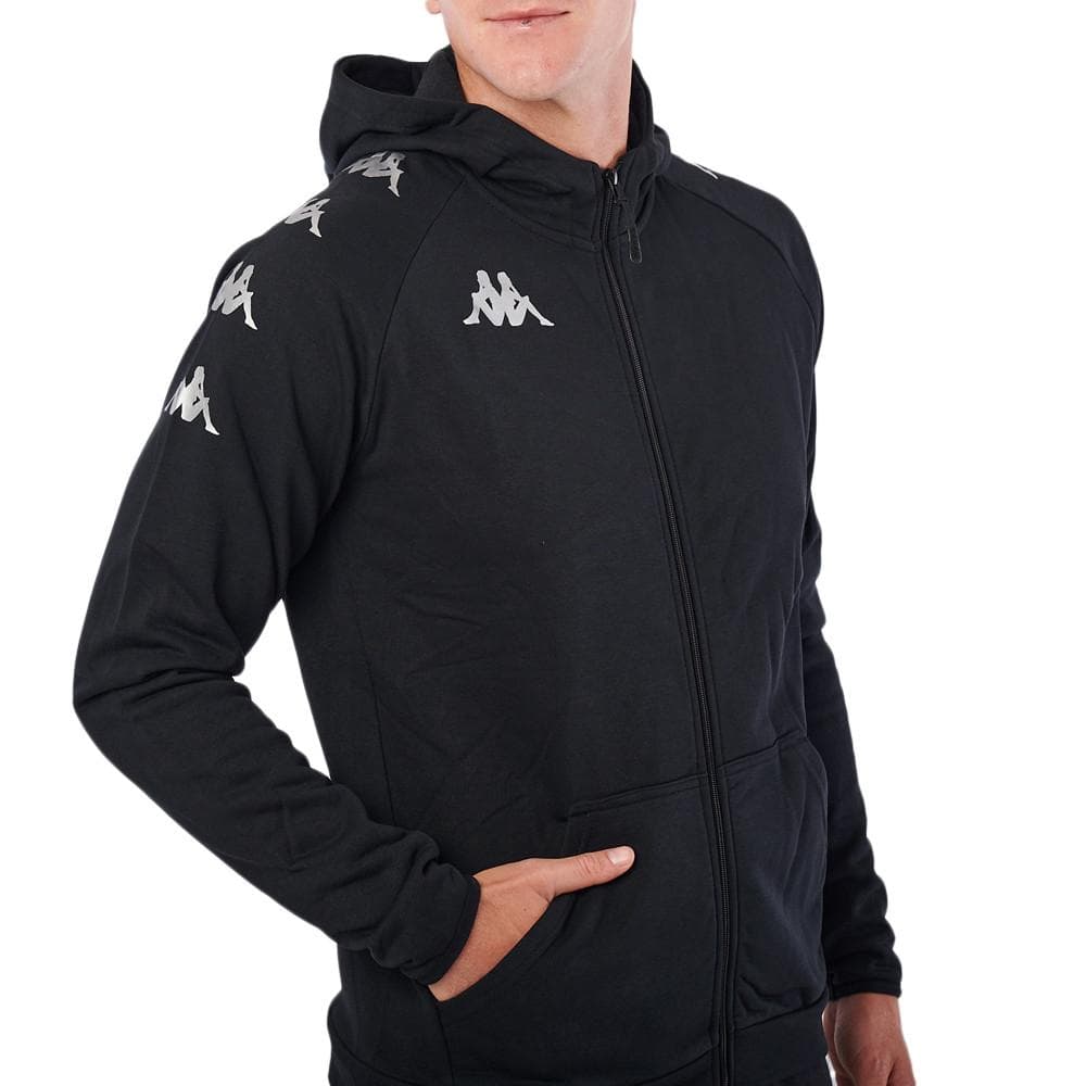Sweat Zippé Noir/Argenté Homme Kappa Divieto 1