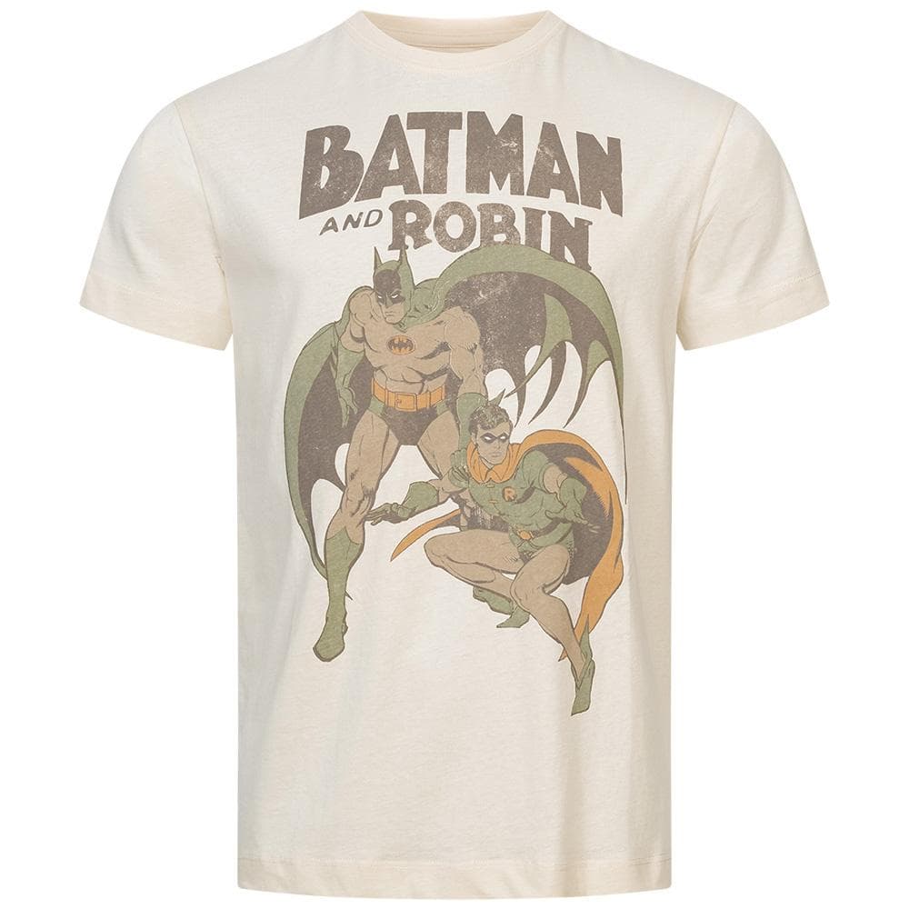 T-Shirt Beige Homme Dc Comics Batman & Robin Vintage 1