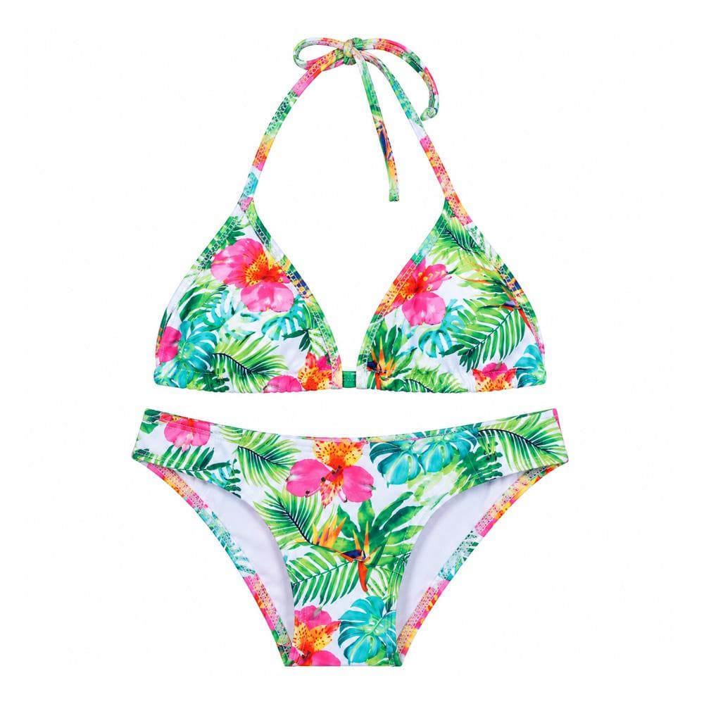 Maillot de bain Blanc/Vert/Rose Fille Lagon Bleu Trones 1