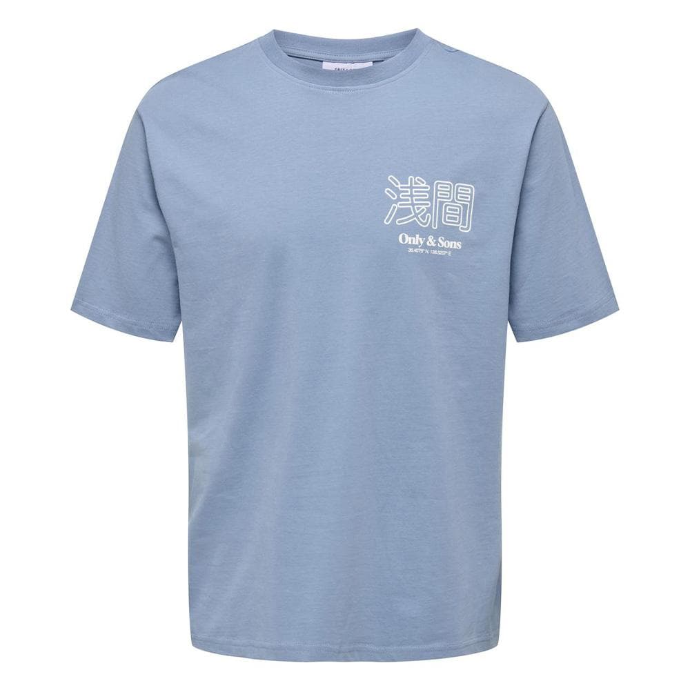 T-Shirt Bleu Homme Only & Sons Mountain 1