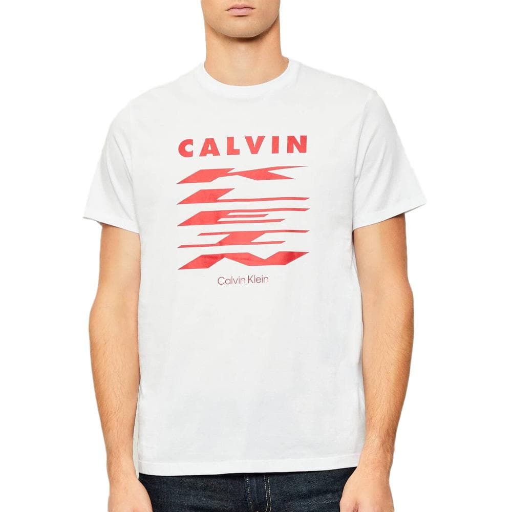 T-Shirt Blanc/Rouge Homme Calvin Klein Jeans 30s 1