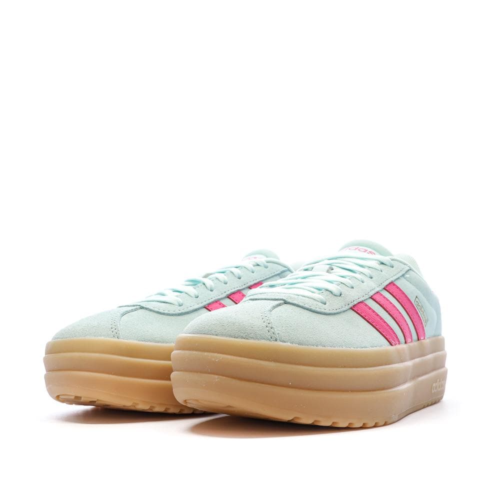 Baskets Vertes/Roses Fille Adidas Vl Court Bold 6