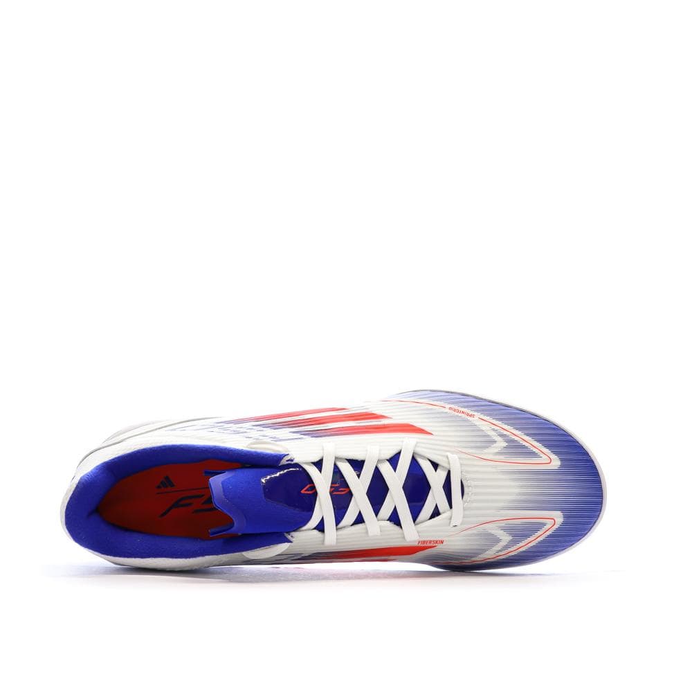 Chaussures de Foot Blanc/Bleu Adidas F50 League TF J 4