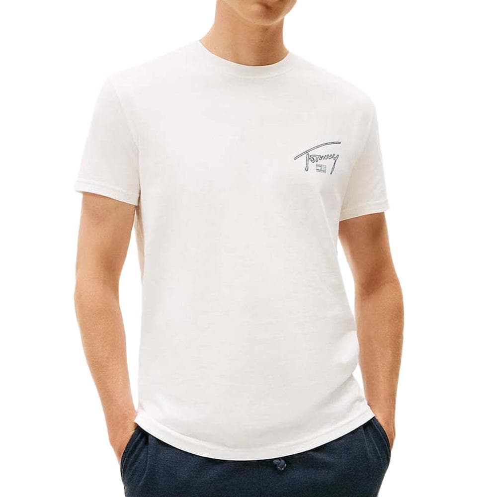 T-Shirt Blanc Homme Tommy Hilfiger Backpri 1