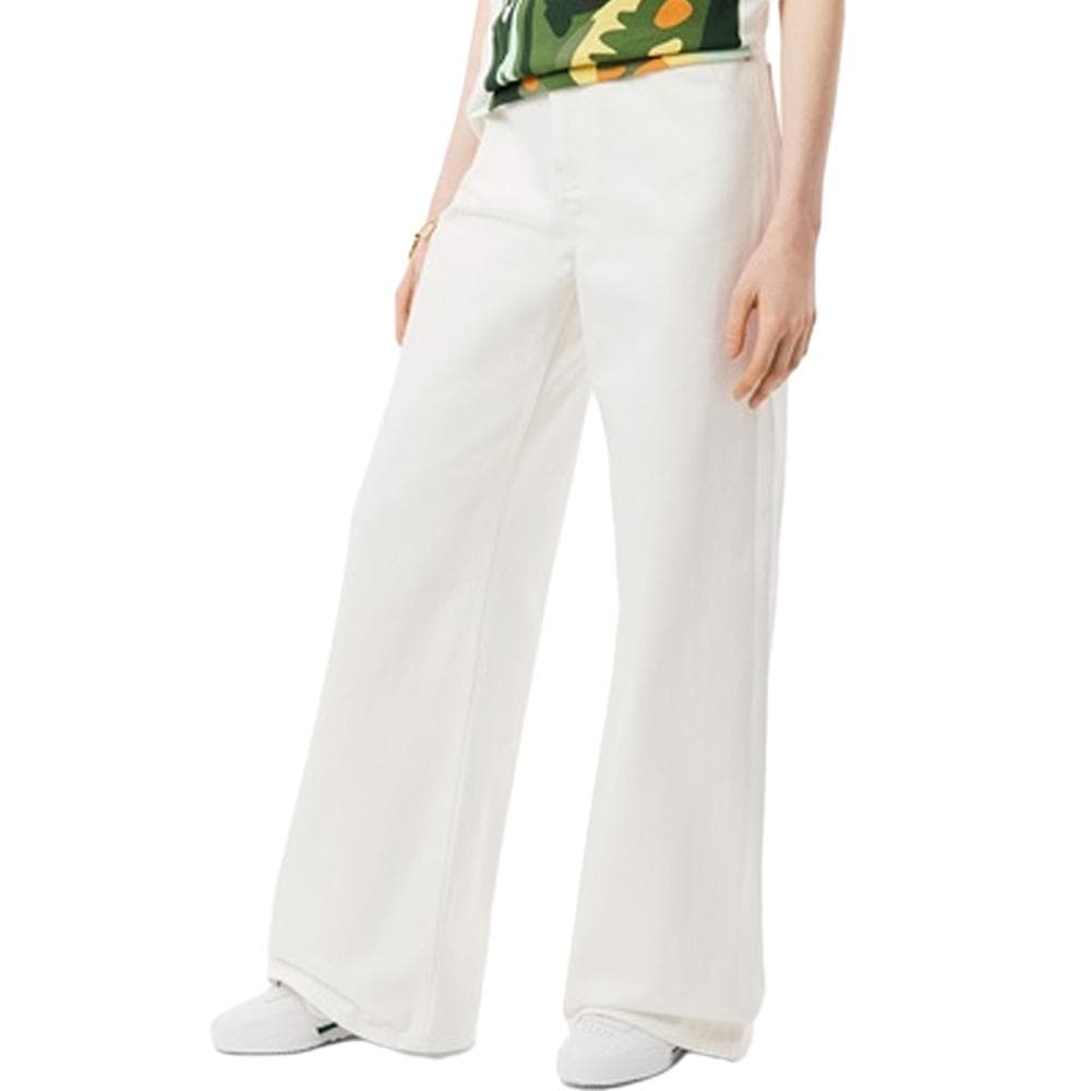 Jean Blanc Femme Lacoste Runway Wide 1