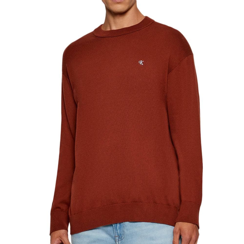 Sweat Rouge Homme Calvin Klein Jeans Eu Ls Cotton Relaxed 1