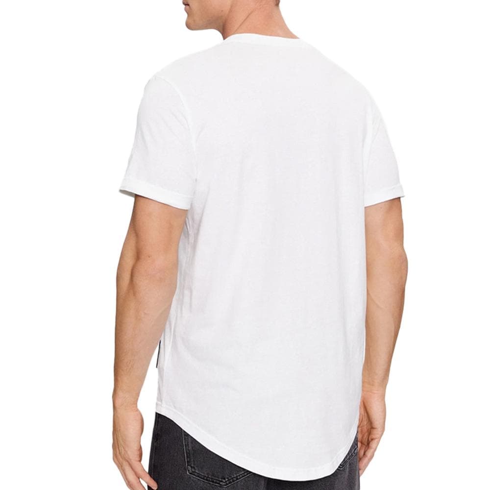 T-Shirt Blanc Homme Calvin Klein Jeans Badge Turn Up Sleeve 2